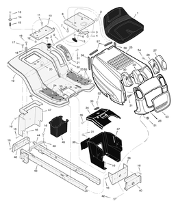 Chassis And Hood Diagram and Parts List for 425615X50B 2004 Briggs and Stratton Lawn Tractor